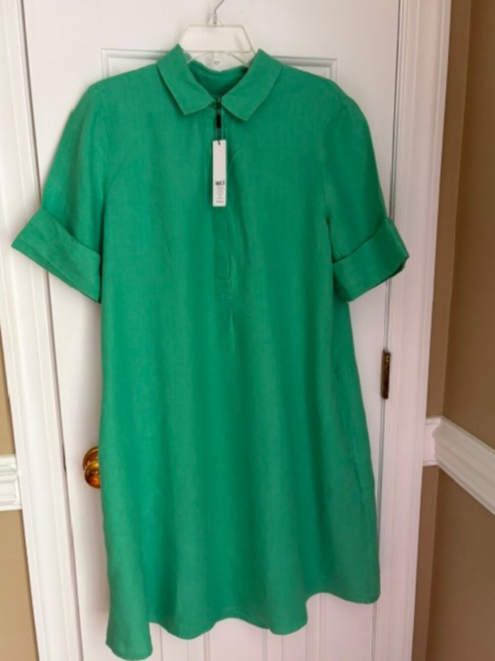 Chico's 100% Linen Popover Dress NWT Size 2.5 (12 - 14) - Picture 2 of 2